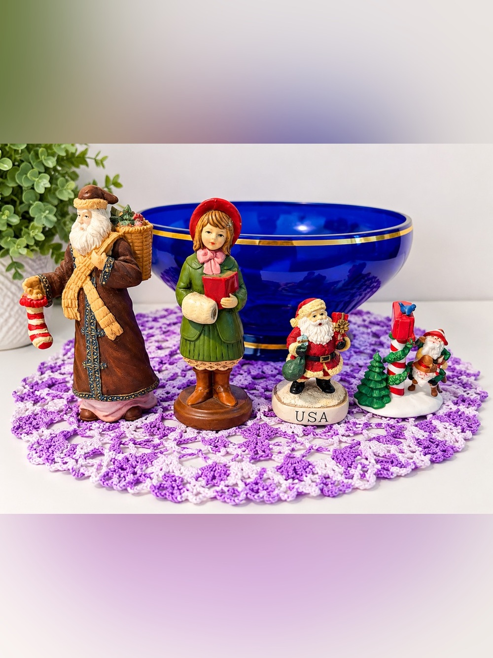 Vintage Christmas Figurine Set